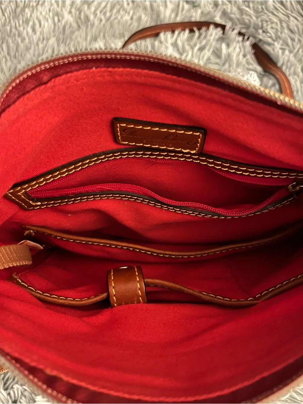 Dooney & Burke Crossbody Bag EUC Orange/ Navy Stripe